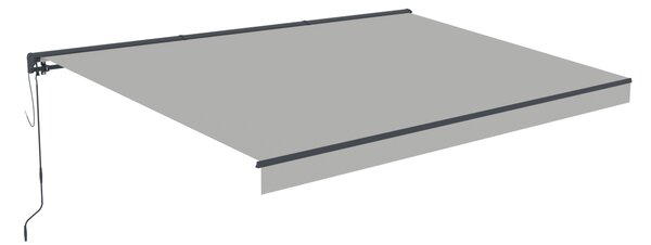 Elektrická markíza s LED osvetlením BestBerg BBSU-EL495LG / 495 x 300 cm / svetlo sivá