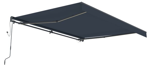 Elektrická markíza s LED osvetlením BestBerg BBSU-EL395CG / 395 × 300 cm / sivá
