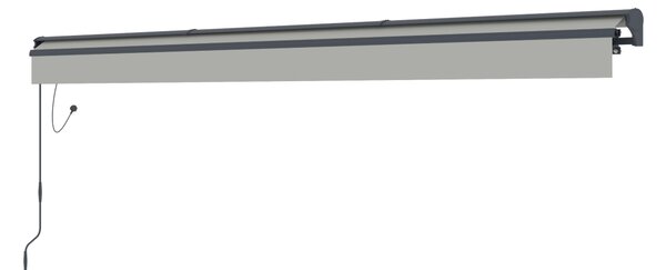 Elektrická markíza s LED osvetlením BestBerg BBSU-EL495LG / 495 x 300 cm / svetlo sivá
