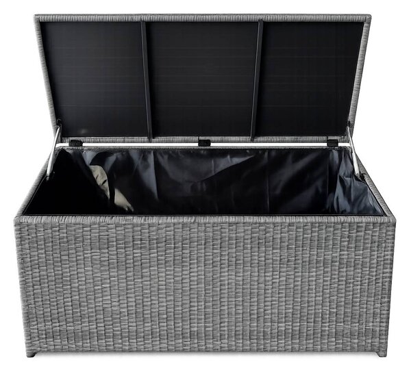 Ratanový záhradný úložný box BestBerg BBRF-B1G / 115 × 55 × 57 cm / sivá
