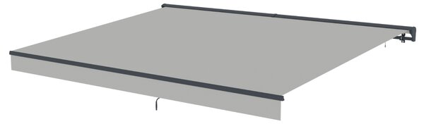 Elektrická markíza s LED osvetlením BestBerg BBSU-EL395LG / 395 × 300 cm / svetlo sivá