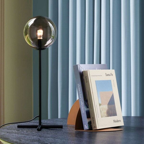 Stolové Lampa Hübsch, Čierna, Obývacia izba, Sklo