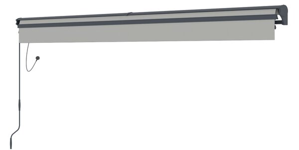 Elektrická markíza s LED osvetlením BestBerg BBSU-EL395LG / 395 × 300 cm / svetlo sivá