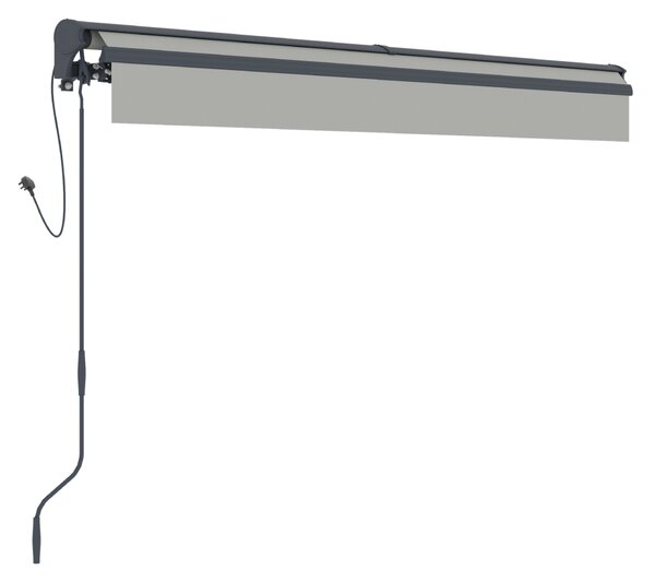 Elektrická markíza s LED osvetlením BestBerg BBSU-EL295LG / 295 × 250 cm / svetlo sivá