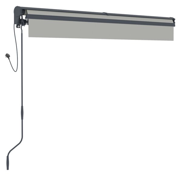 Elektrická markíza s LED osvetlením BestBerg BBSU-EL250LG / 250 × 200 cm / svetlo sivá