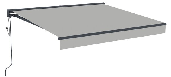 Elektrická markíza s LED osvetlením BestBerg BBSU-EL295LG / 295 × 250 cm / svetlo sivá