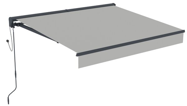 Elektrická markíza s LED osvetlením BestBerg BBSU-EL250LG / 250 × 200 cm / svetlo sivá