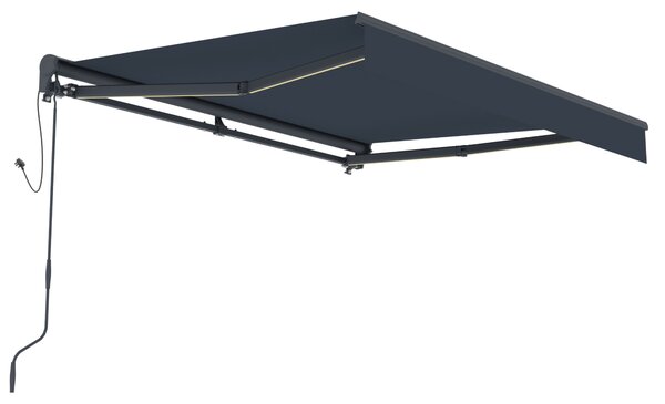 Elektrická markíza s LED osvetlením BestBerg BBSU-EL250CG / 250 × 200 cm / sivá