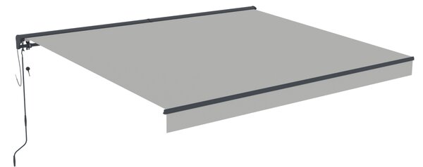 Elektrická markíza s LED osvetlením BestBerg BBSU-EL395LG / 395 × 300 cm / svetlo sivá