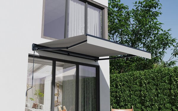 Elektrická markíza s LED osvetlením BestBerg BBSU-EL295LG / 295 × 250 cm / svetlo sivá