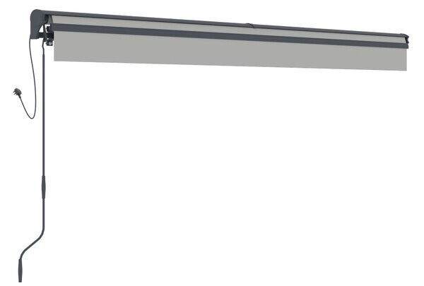 Elektrická markíza s LED osvetlením BestBerg BBSU-EL395LG / 395 × 300 cm / svetlo sivá
