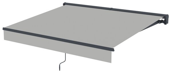 Elektrická markíza s LED osvetlením BestBerg BBSU-EL250LG / 250 × 200 cm / svetlo sivá