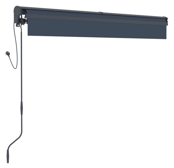 Elektrická markíza s LED osvetlením BestBerg BBSU-EL250CG / 250 × 200 cm / sivá