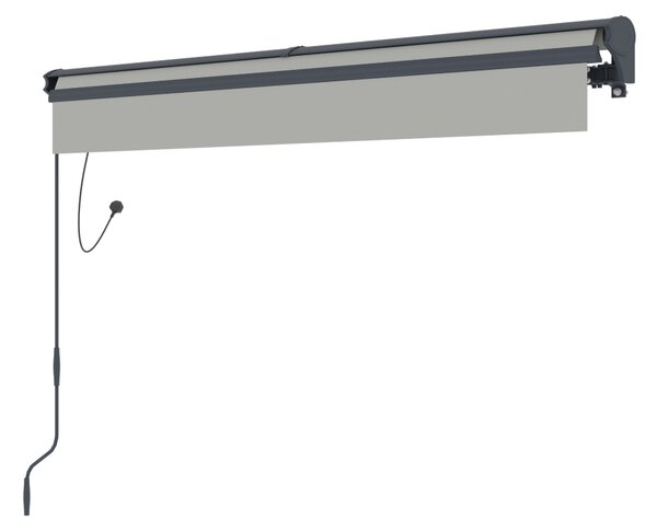 Elektrická markíza s LED osvetlením BestBerg BBSU-EL250LG / 250 × 200 cm / svetlo sivá