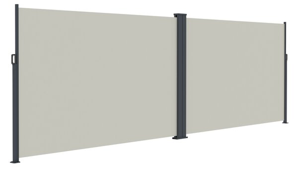 Dvojitá zaťahovacia markíza/bočná zástena BestBerg BBSU-2S300BG / 180 x 600 cm / béžová