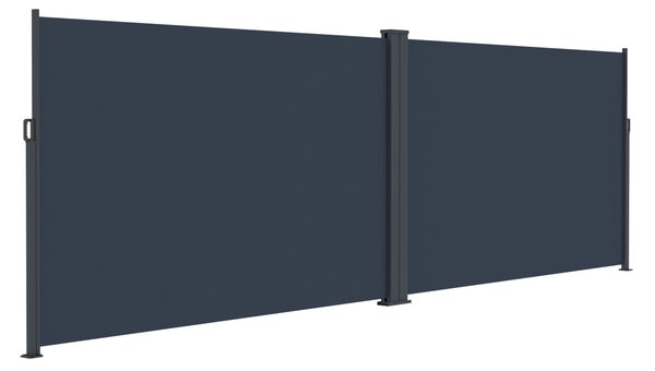 Dvojitá zaťahovacia markíza/bočná zástena BestBerg BBSU-2S300CG / 180 x 600 cm / sivá