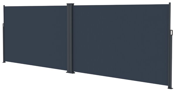 Dvojitá zaťahovacia markíza/bočná zástena BestBerg BBSU-2S300CG / 180 x 600 cm / sivá