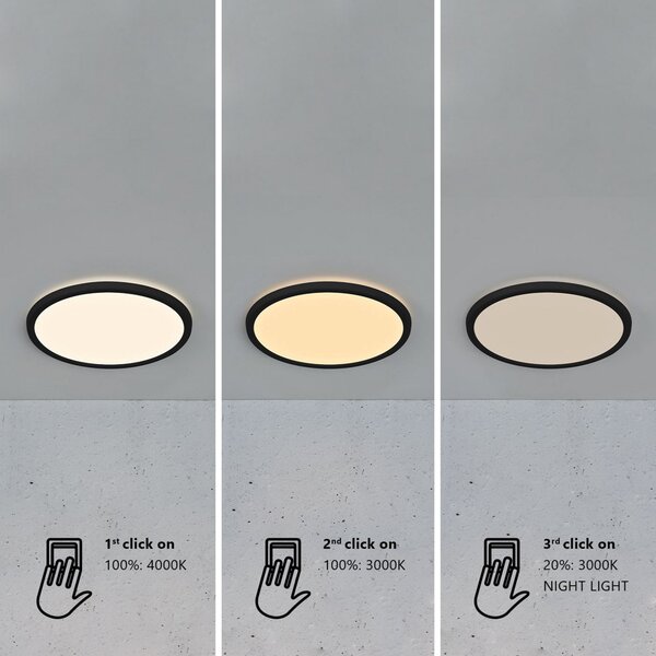 Stropné Lampa Nordlux, Oja 29, Čierna, Kúpeľňa, Plast