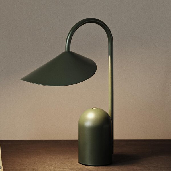 Stolové Lampa ferm LIVING, Arum, stmievateľné, Zelená, Terasa, Kov, Dizajnový