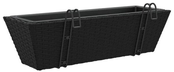 Závesný kvetináč BestBerg 366401 / 64 × 22 × 18 cm / 2 ks / čierna