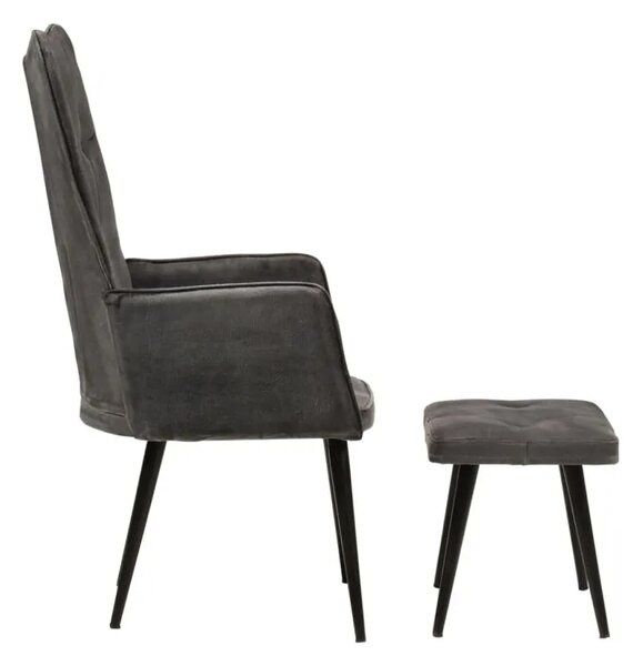 Kreslo s taburetom BestBerg 339670 / čierna