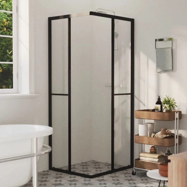 Sprchová zástena BestBerg 150773 / 80 × 70 × 180 cm / čierna/transparentná