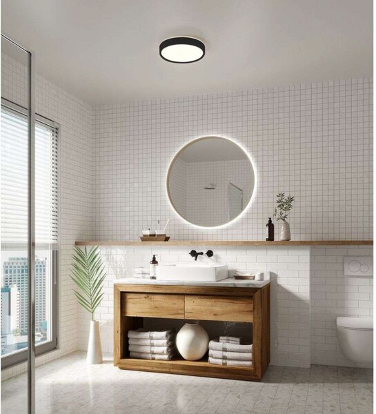 Stropné Lampa Nordlux, stmievateľné, Čierna, Kúpeľňa, Hliník