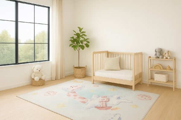 Detský koberec KIDS obdĺžnikový z polyesteru – jemné farby Rozmer: 80x150 cm