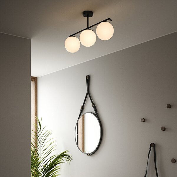 Stropné Lampa Nordlux, Grant, stmievateľné, Čierna, Obývacia izba, Sklo