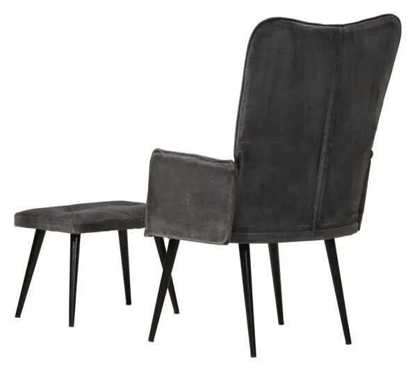 Kreslo s taburetom BestBerg 339670 / čierna