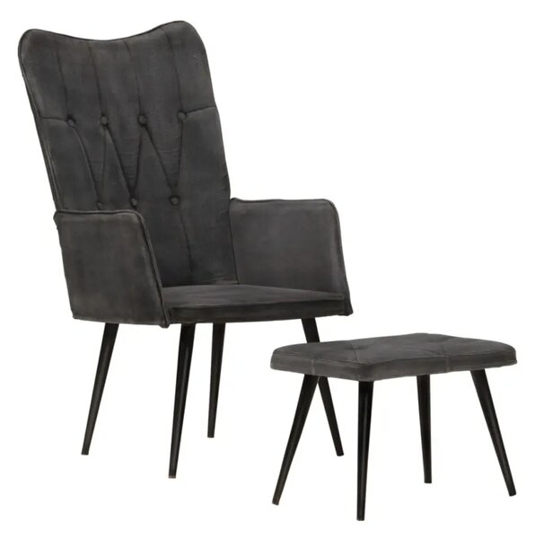 Kreslo s taburetom BestBerg 339670 / čierna