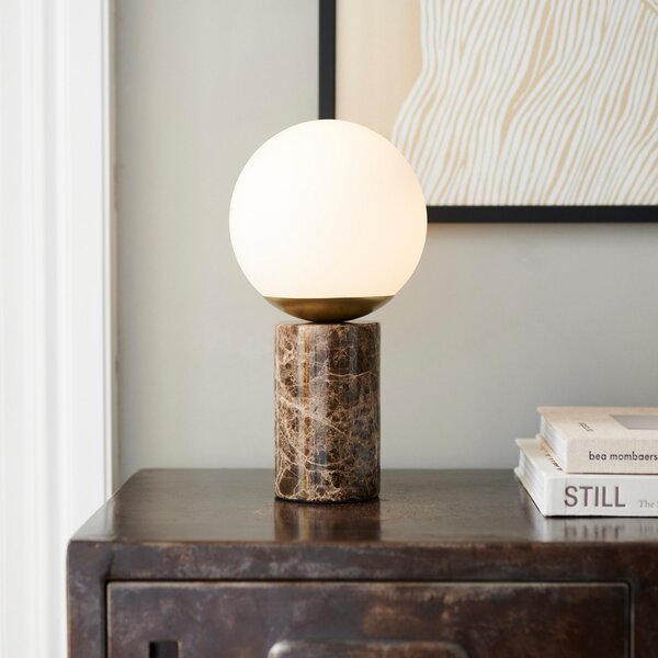 Stolové Lampa Nordlux, Lilly Marble, Hnedá / Hrdzavá, Obývacia izba, Kameň
