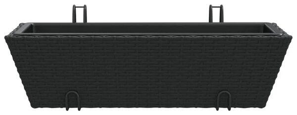 Závesný kvetináč BestBerg 366401 / 64 × 22 × 18 cm / 2 ks / čierna