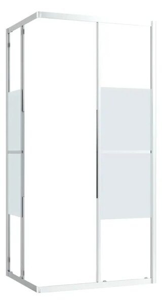 Sprchová zástena BestBerg 150767 / 90 × 70 × 180 cm / strieborná/transparentná