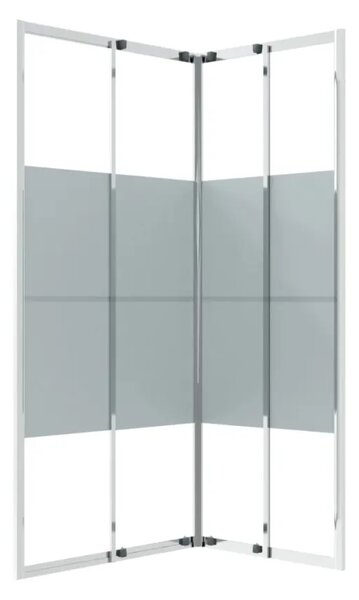 Sprchová zástena BestBerg 150767 / 90 × 70 × 180 cm / strieborná/transparentná