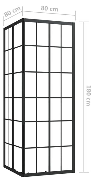 Sprchová zástena BestBerg 150770 / 80 × 70 × 180 cm / čierna/transparentná