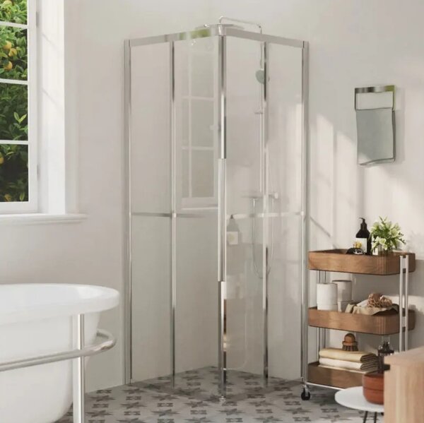 Sprchová zástena BestBerg 150757 / 80 × 70 × 180 cm / strieborná/transparentná