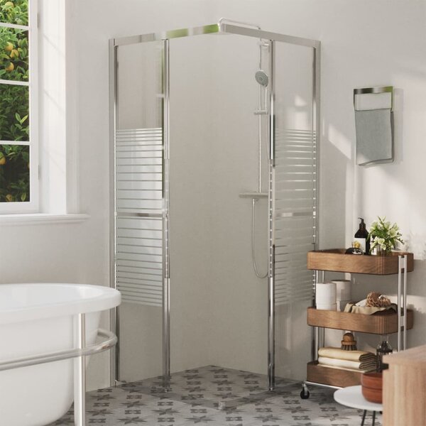 Sprchová zástena BestBerg 150762 / 80 × 80 × 180 cm / strieborná/transparentná