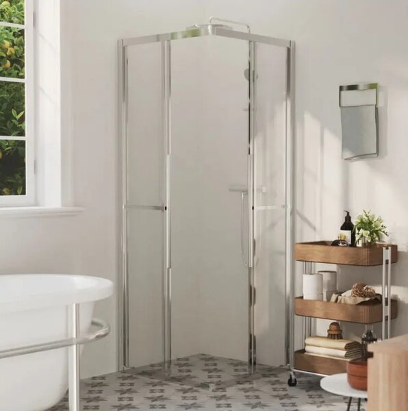 Sprchová zástena BestBerg 150757 / 80 × 70 × 180 cm / strieborná/transparentná