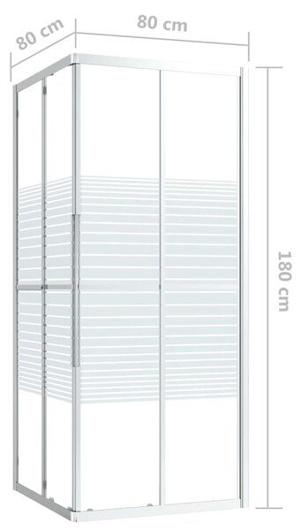 Sprchová zástena BestBerg 150762 / 80 × 80 × 180 cm / strieborná/transparentná