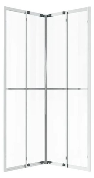 Sprchová zástena BestBerg 150757 / 80 × 70 × 180 cm / strieborná/transparentná