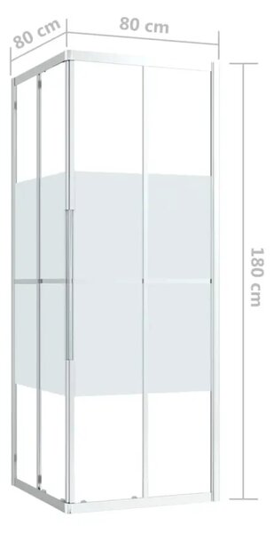 Sprchová zástena BestBerg 150766 / 80 × 80 × 180 cm / strieborná/transparentná