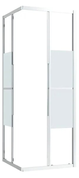 Sprchová zástena BestBerg 150766 / 80 × 80 × 180 cm / strieborná/transparentná