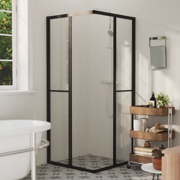 Sprchová zástena BestBerg 150774 / 80 × 80 × 180 cm / čierna/transparentná