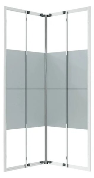 Sprchová zástena BestBerg 150766 / 80 × 80 × 180 cm / strieborná/transparentná