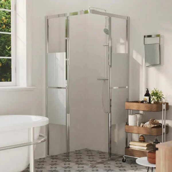 Sprchová zástena BestBerg 150766 / 80 × 80 × 180 cm / strieborná/transparentná
