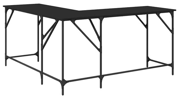 Rohový písací stôl BestBerg 837582 / 149 x 149 x 75 cm / čierna