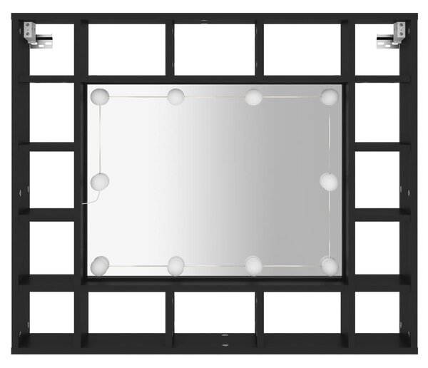 Zrkadlová skrinka s LED osvetlením BestBerg 833496 / 91 x 76,5 x 15 cm / čierna