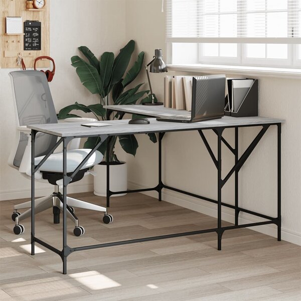 Rohový písací stôl BestBerg 837585 / 149 x 149 x 75 cm / sivý dub sonoma