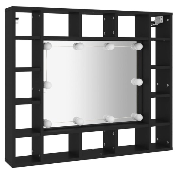 Zrkadlová skrinka s LED osvetlením BestBerg 833496 / 91 x 76,5 x 15 cm / čierna